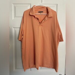 Pebble Beach Men’s XXL Orange and White Stripe Polo